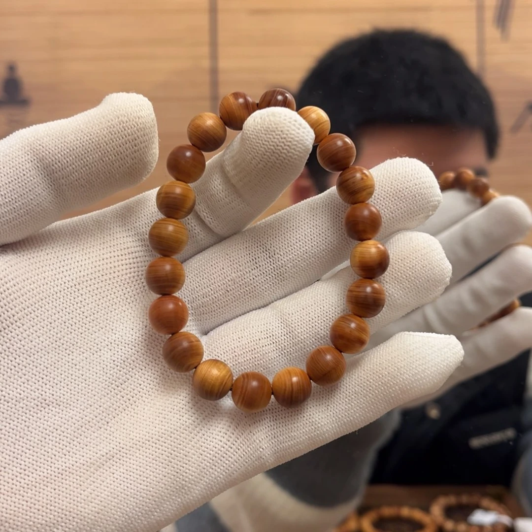 柏木（崖柏）手串/手链北**鱼10红油顺纹板根料甜香