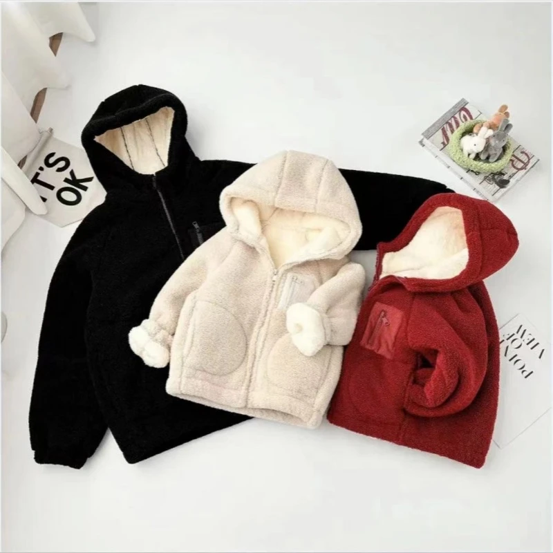 冬款加厚夹棉小暖炉连帽休闲棉衣外套冬季中大童