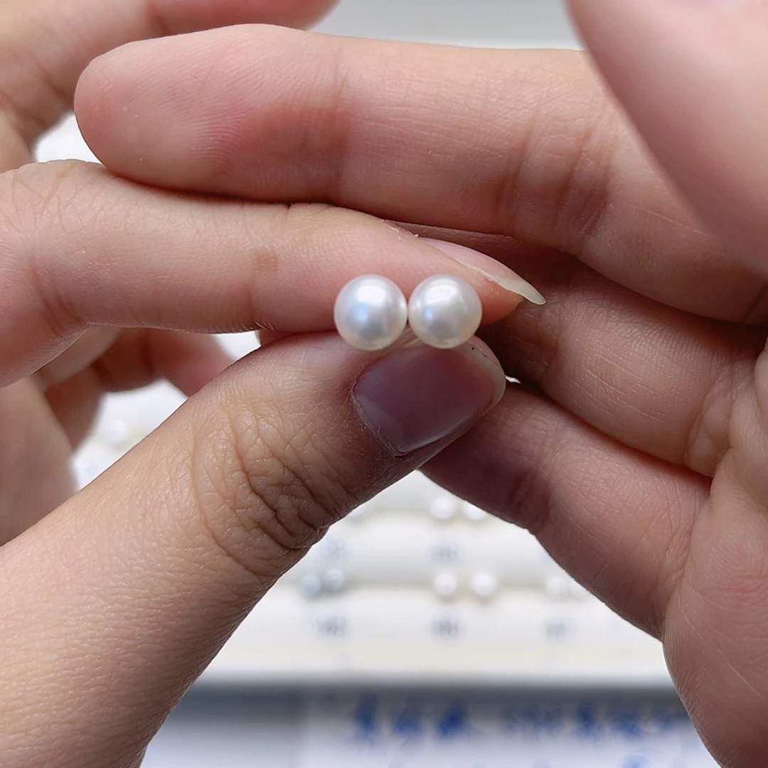 淡水珍珠耳饰银S925镶嵌晓***肉