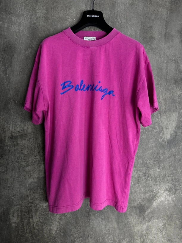 未使用 Balenciaga/巴黎世家 L码*1/手写字母logo短袖/12365