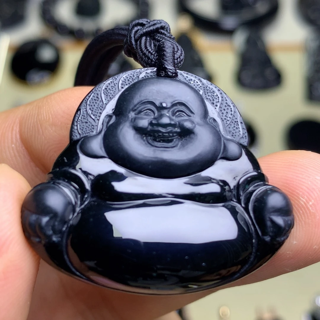 颈饰未镶嵌翡翠墨翠佛公
