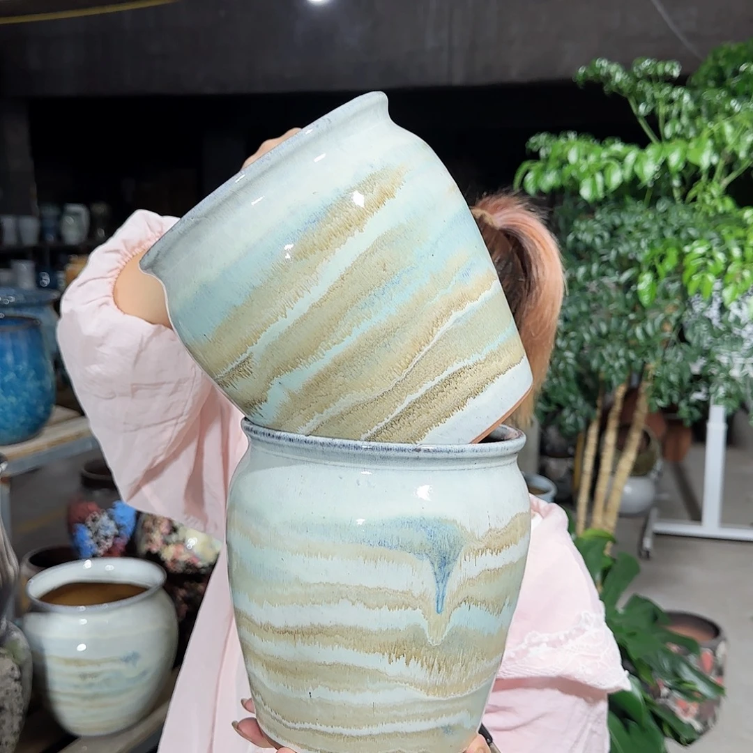 紫砂花盆晚上花盆直播0921-高度18口18