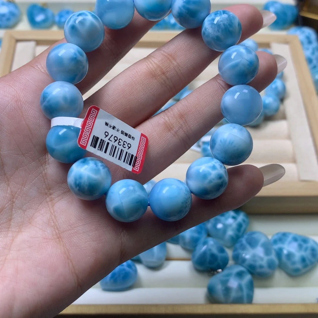 针钠钙石（海纹石）未镶嵌手链老**牙