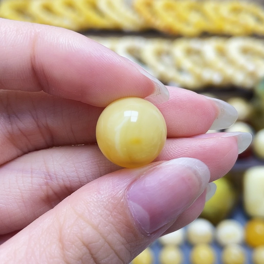 未镶嵌琥珀裸石14.3mm圆珠