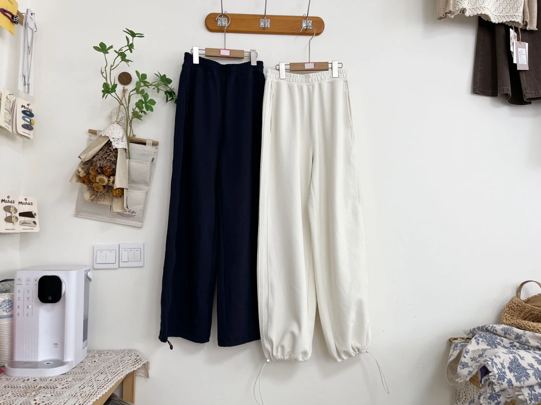 清仓女装 春秋休闲裤卫裤直筒裤复古百搭垂感显瘦阔腿裤长裤