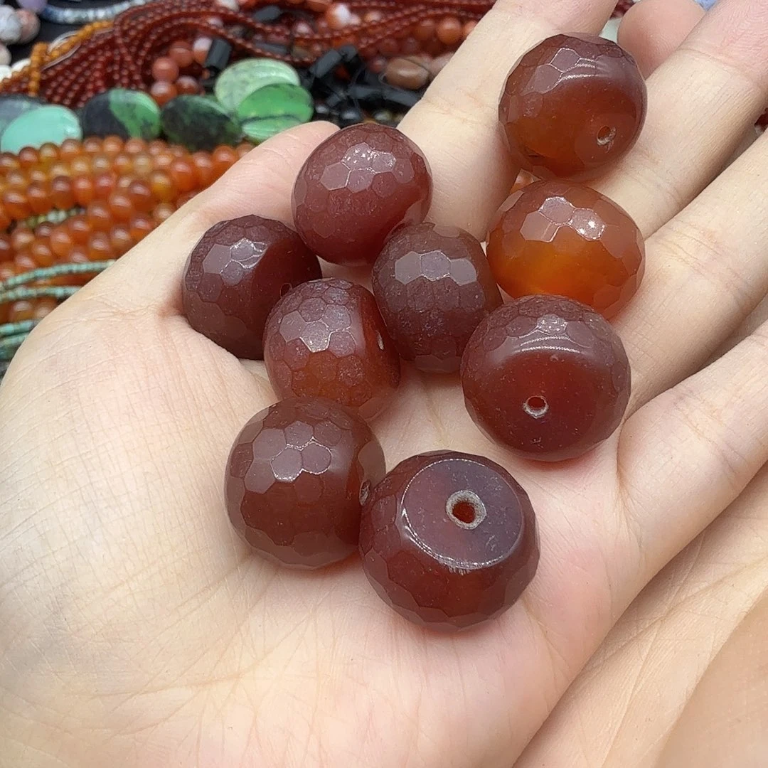 珠宝半成品水晶未镶嵌红玛恼车轮6颗