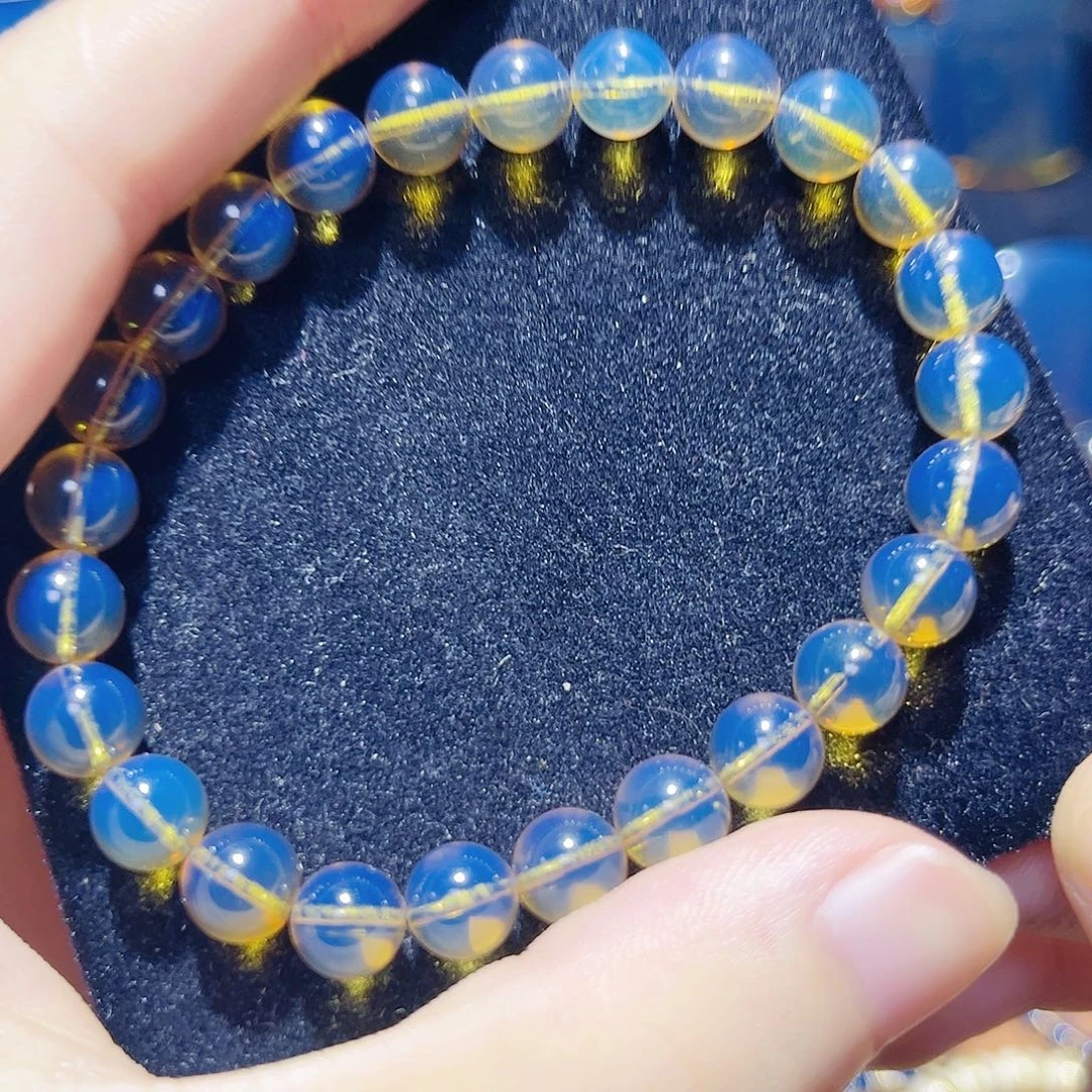 琥珀未镶嵌珠宝奇石7mm蓝珀手串