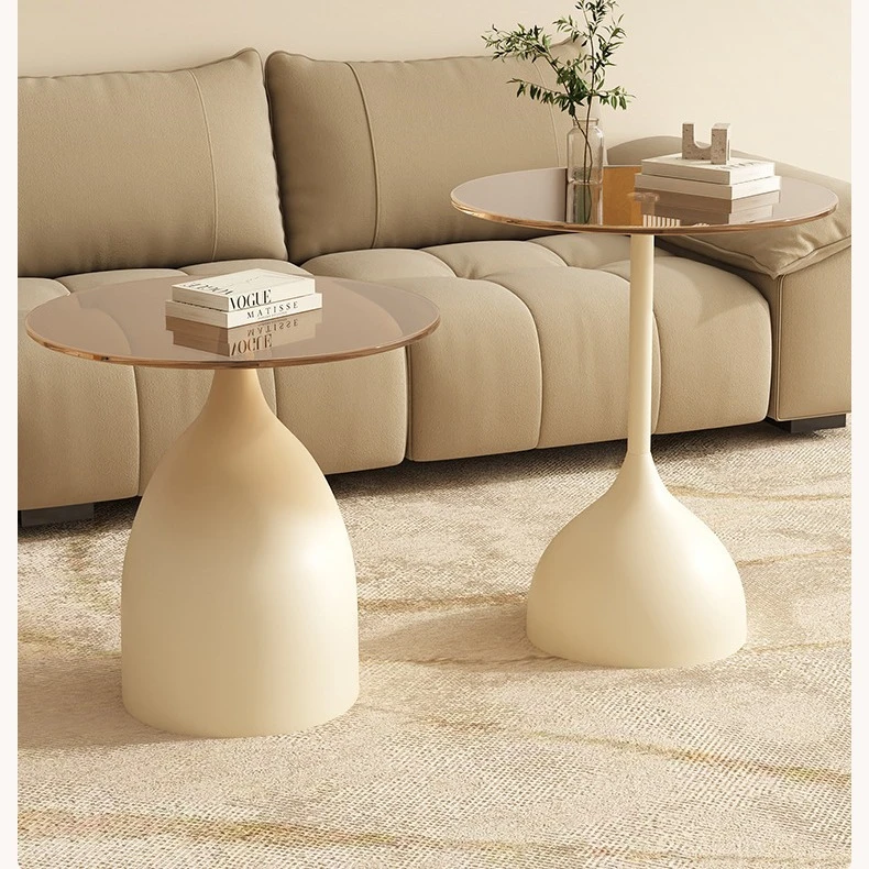 轻奢简约创意圆形异形角几家用客厅阳台沙发边几奶油风铁艺金属茶