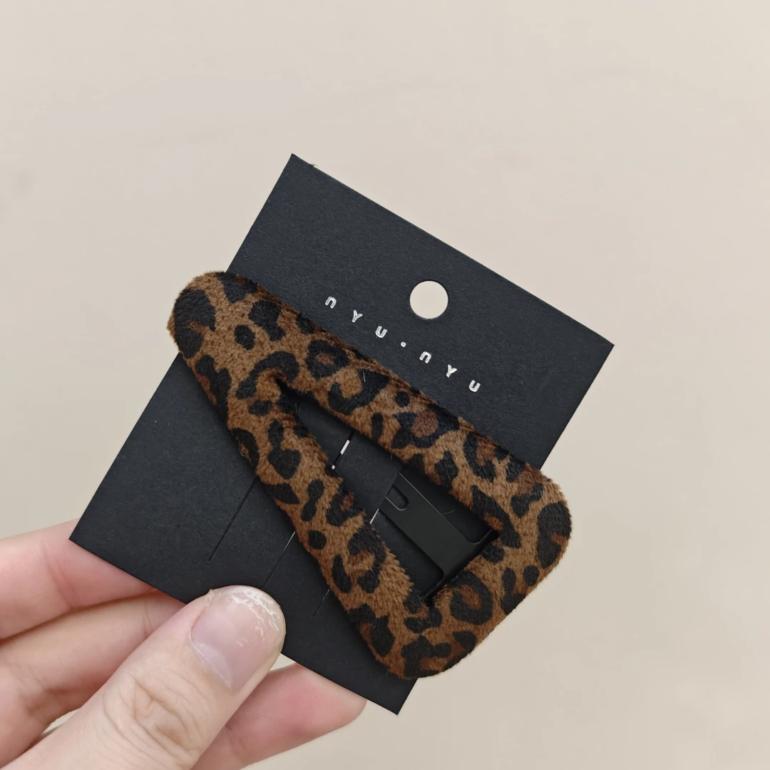 豹纹洋气BB夹到手一对新款成人刘海夹女发夹复古韩版头饰侧边夹