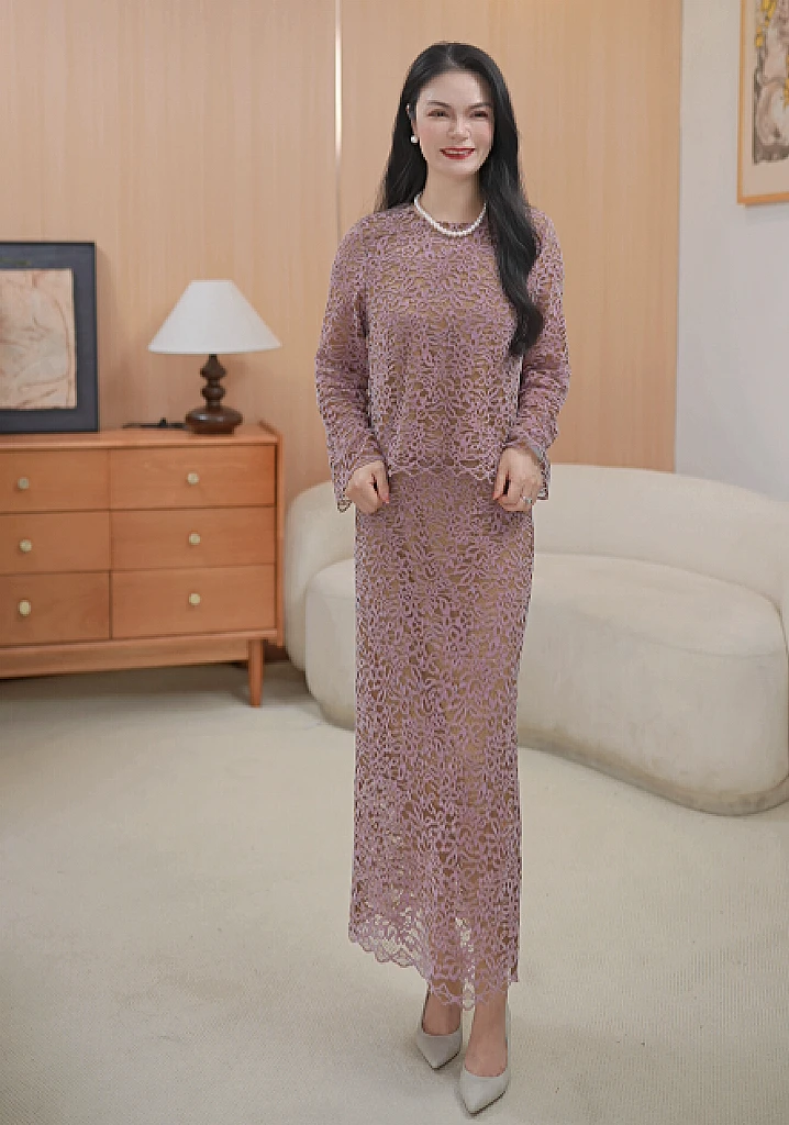 2025秋季新气质套装款设计感镂空蕾丝两件套女