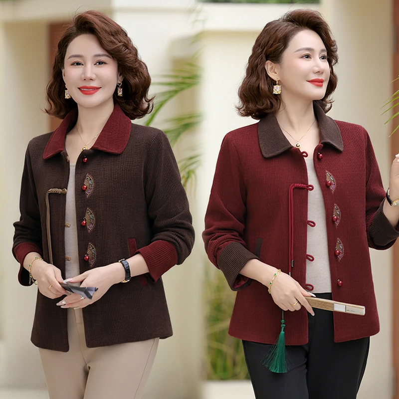 毛呢大衣女外套夹克牛仔春秋薄款秋季爆款上衣中老年女装妈妈装