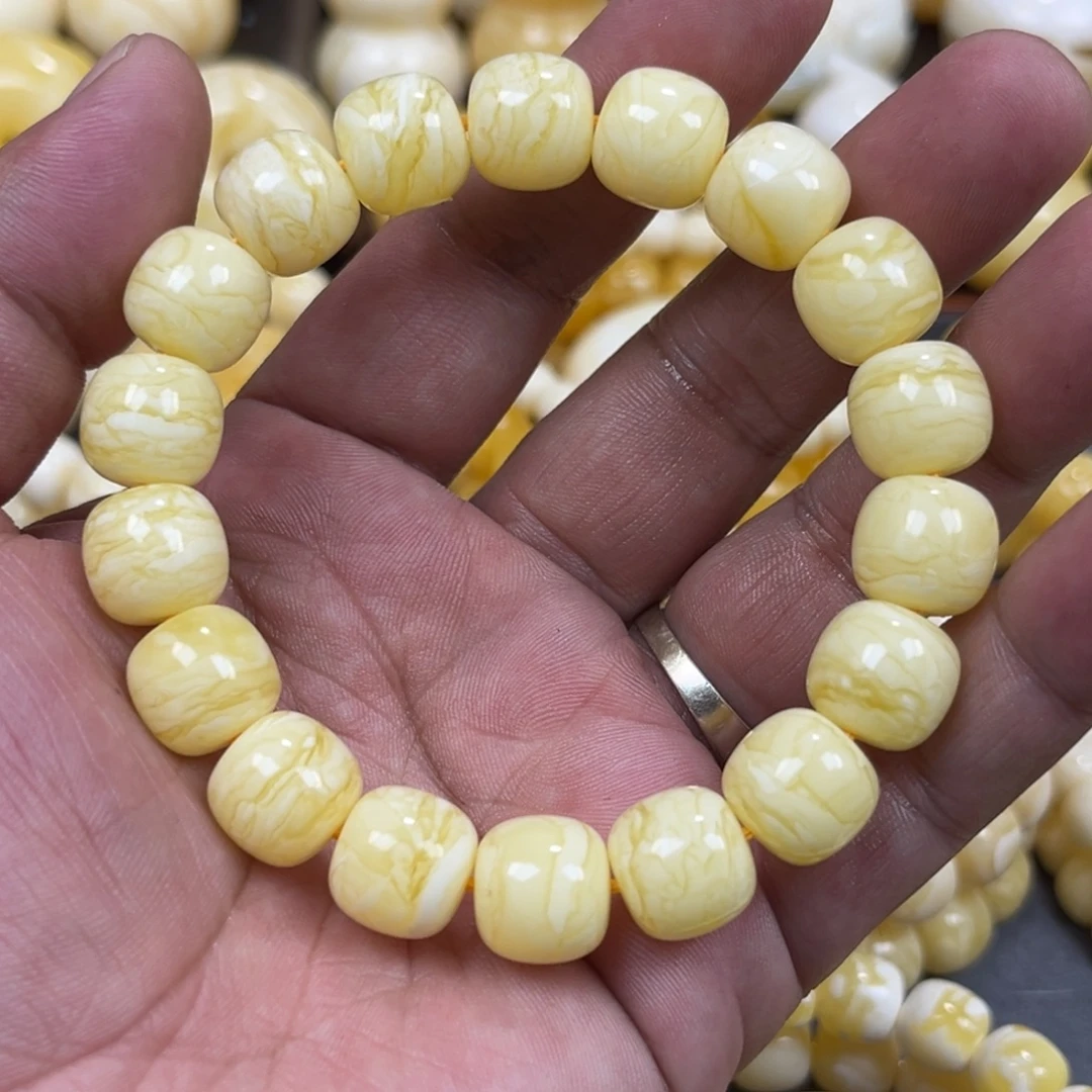 琥珀未镶嵌手串同料虎皮纹老邢手串12mm