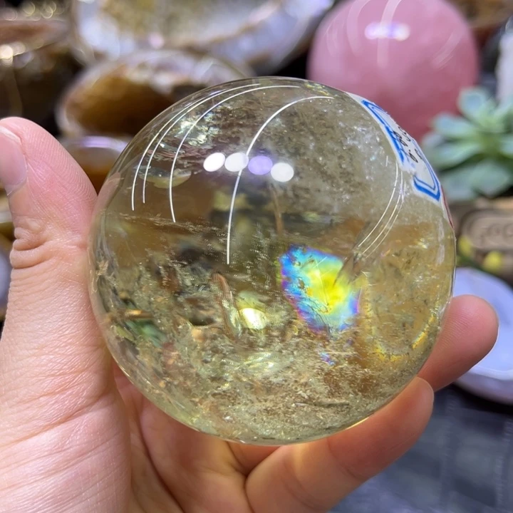 发饰未镶嵌水晶彩虹黄水晶球