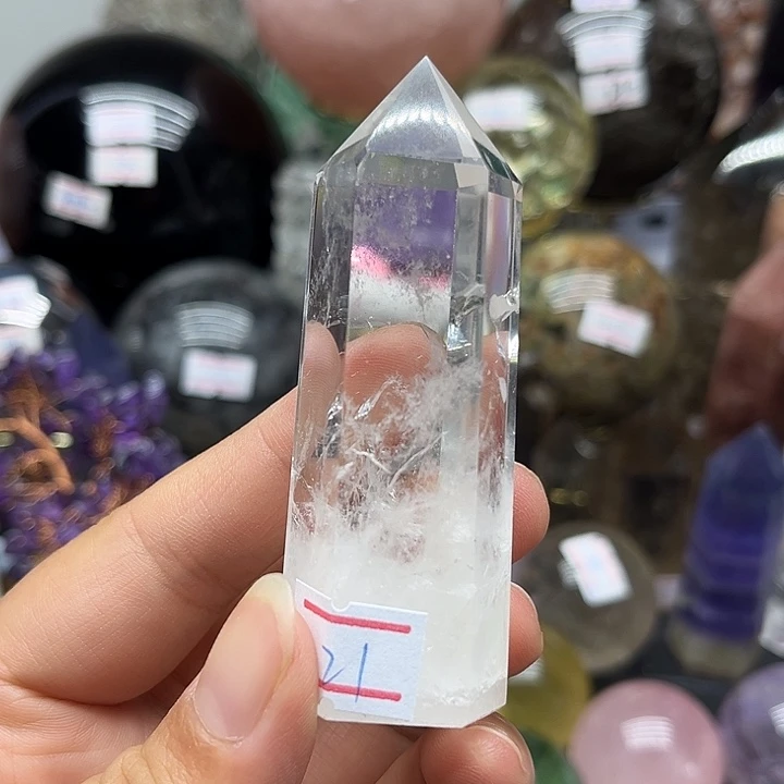 水晶珠宝半成品未镶嵌80克白水晶柱