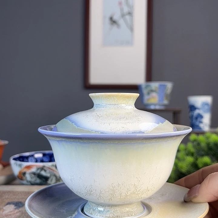 摆件景德柴烧茶杯多人