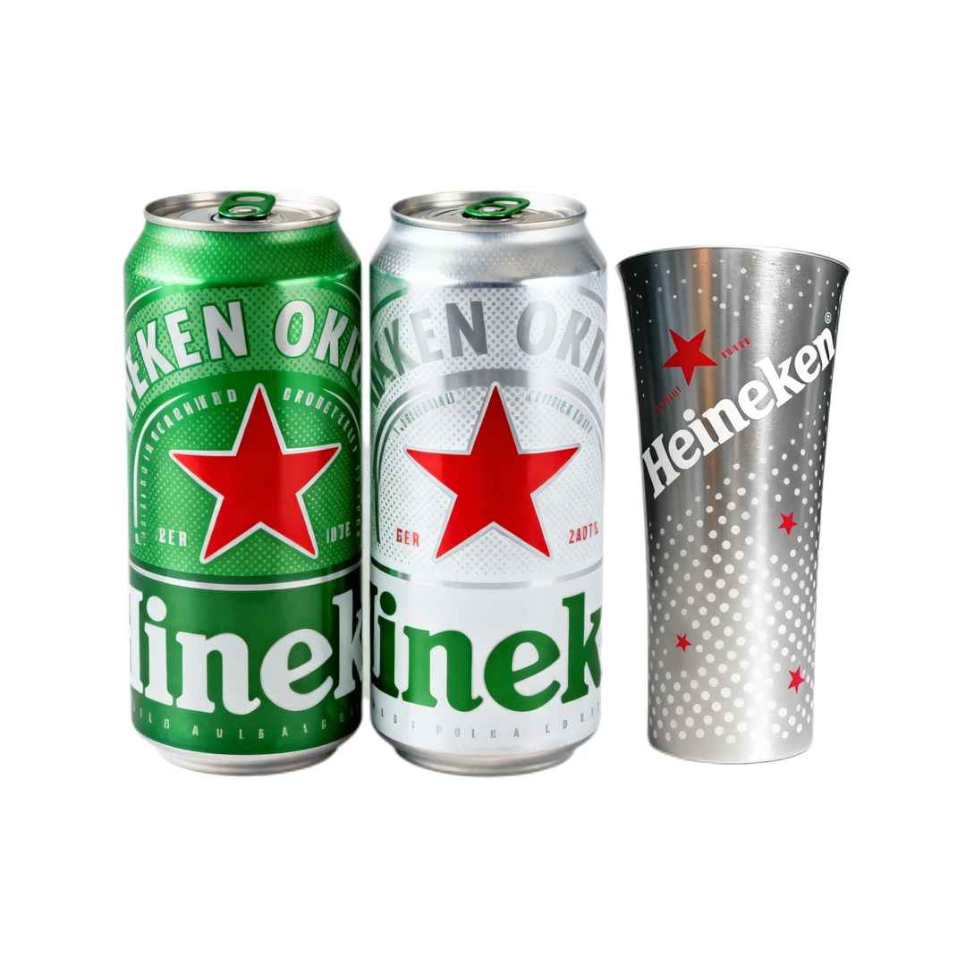 【大牌试饮】喜力啤酒经典+喜力星银送欧冠变色啤酒杯网红烈性啤酒