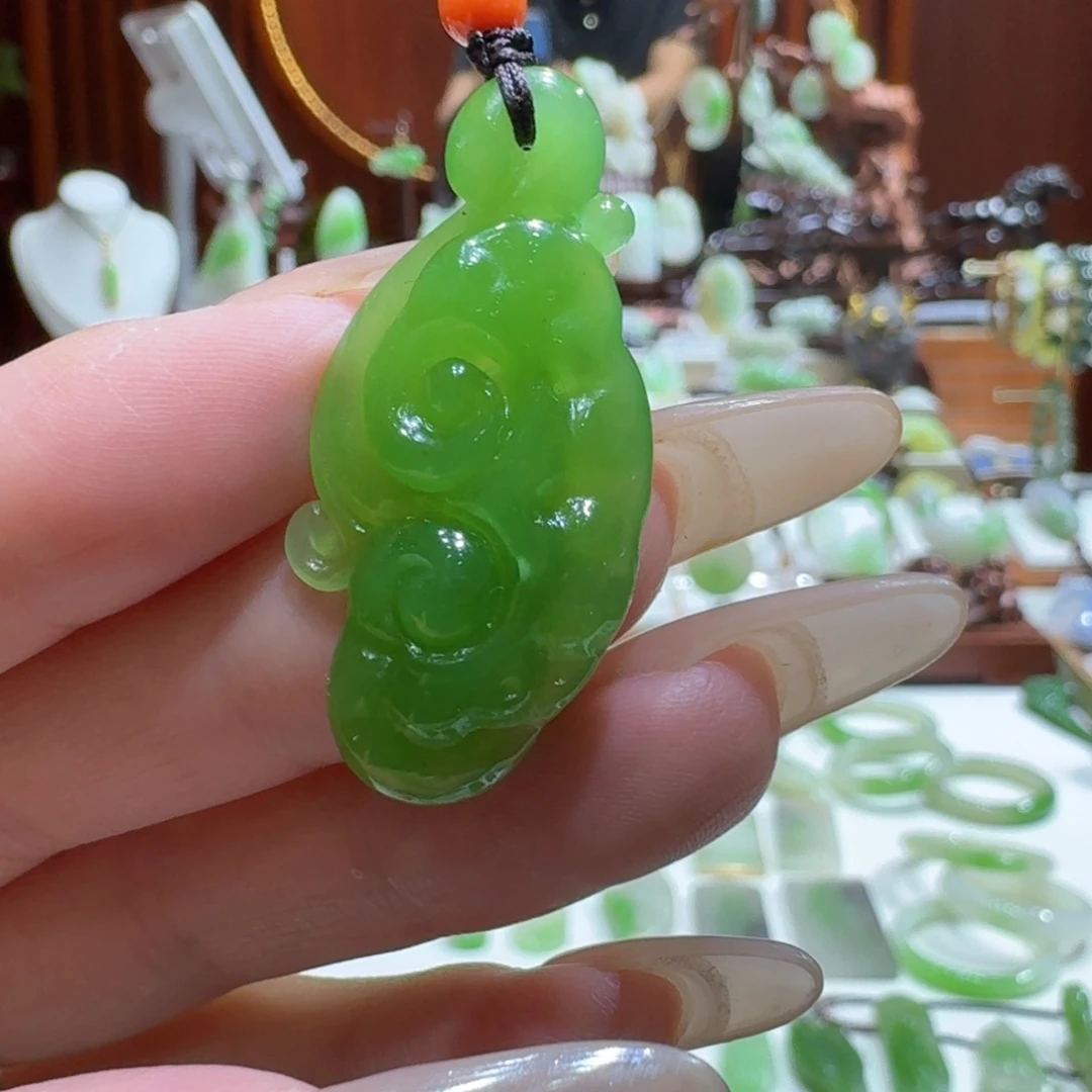 和田玉（碧玉）未镶嵌挂件俄碧如意