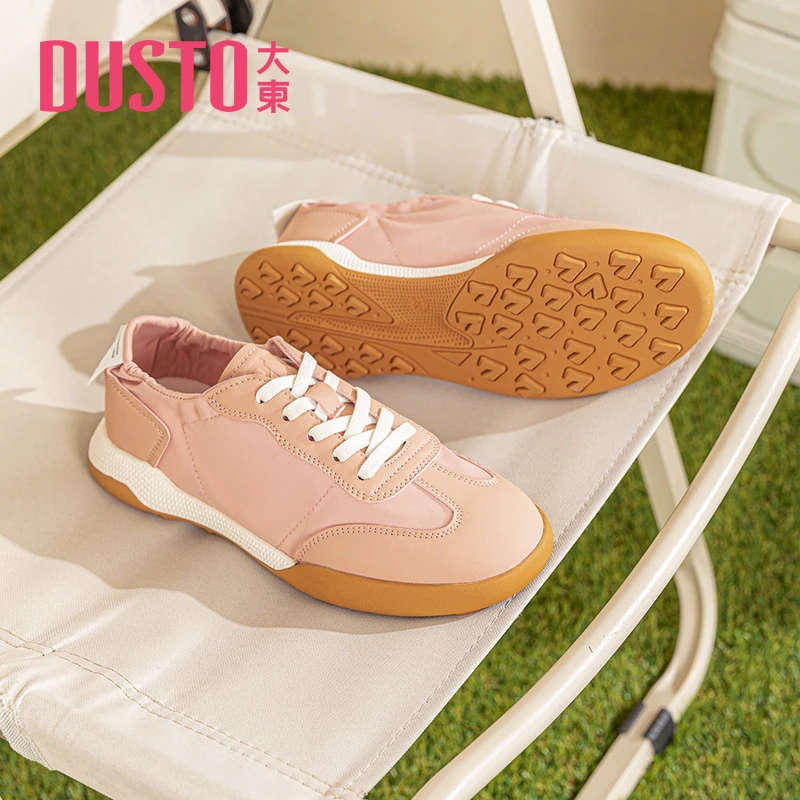 DUSTO/大东时尚板鞋女2025秋季新款休闲风平底小白鞋圆头女鞋0311