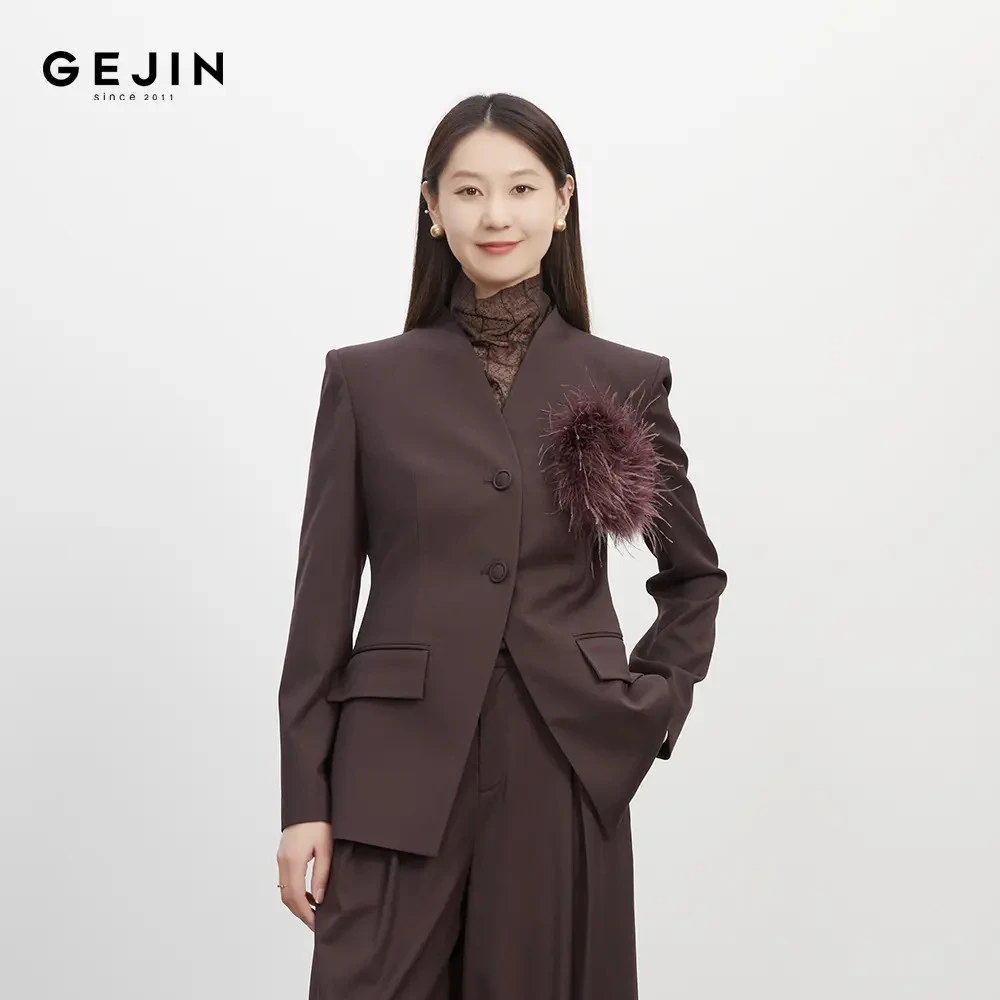 GEJIN/歌锦秋季新款气质设计师轻奢通勤风西装93325903721
