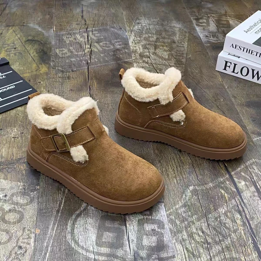 A-61女士加棉平底软底勃肯鞋超软休闲百搭款2024新款秋冬季女鞋