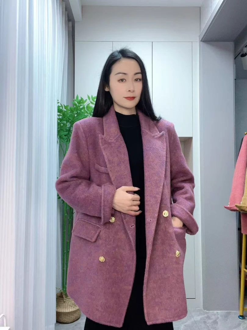 【柏拉图之恋】顺丰双面羊毛大衣女慵懒赫本风加厚保暖大版宽松毛呢