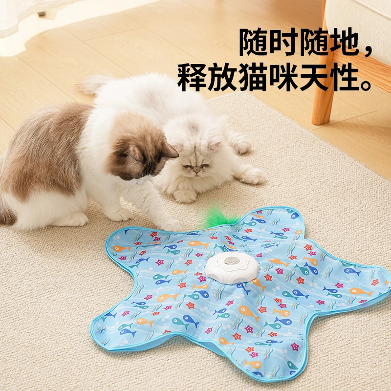 跨境猫咪防猫抓躲藏玩具捕猎罩自嗨解闷逗猫棒宠物玩具旋转游戏