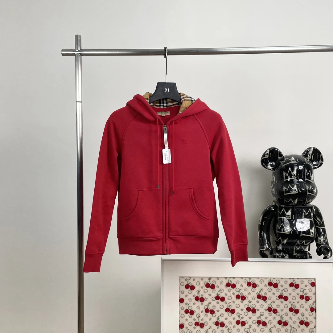 99新 BURBERRY/博柏利 3295/Burberry纯色抽绳连帽卫衣开衫