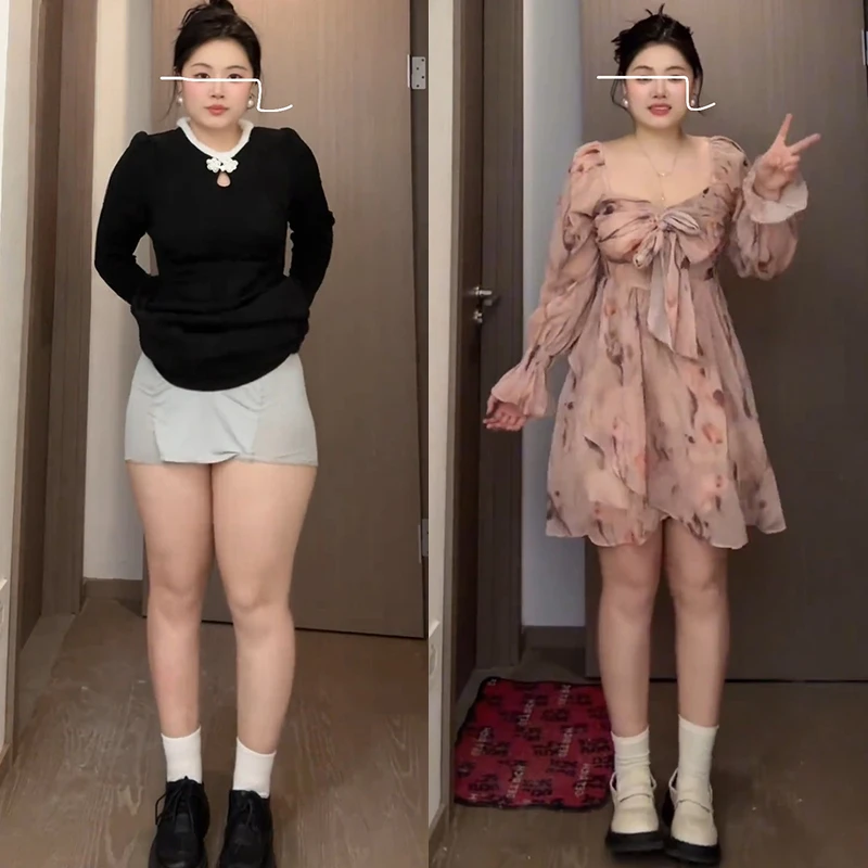 大码复古方领碎花连衣裙女夏季小个子气质收腰显瘦高级感a字短裙