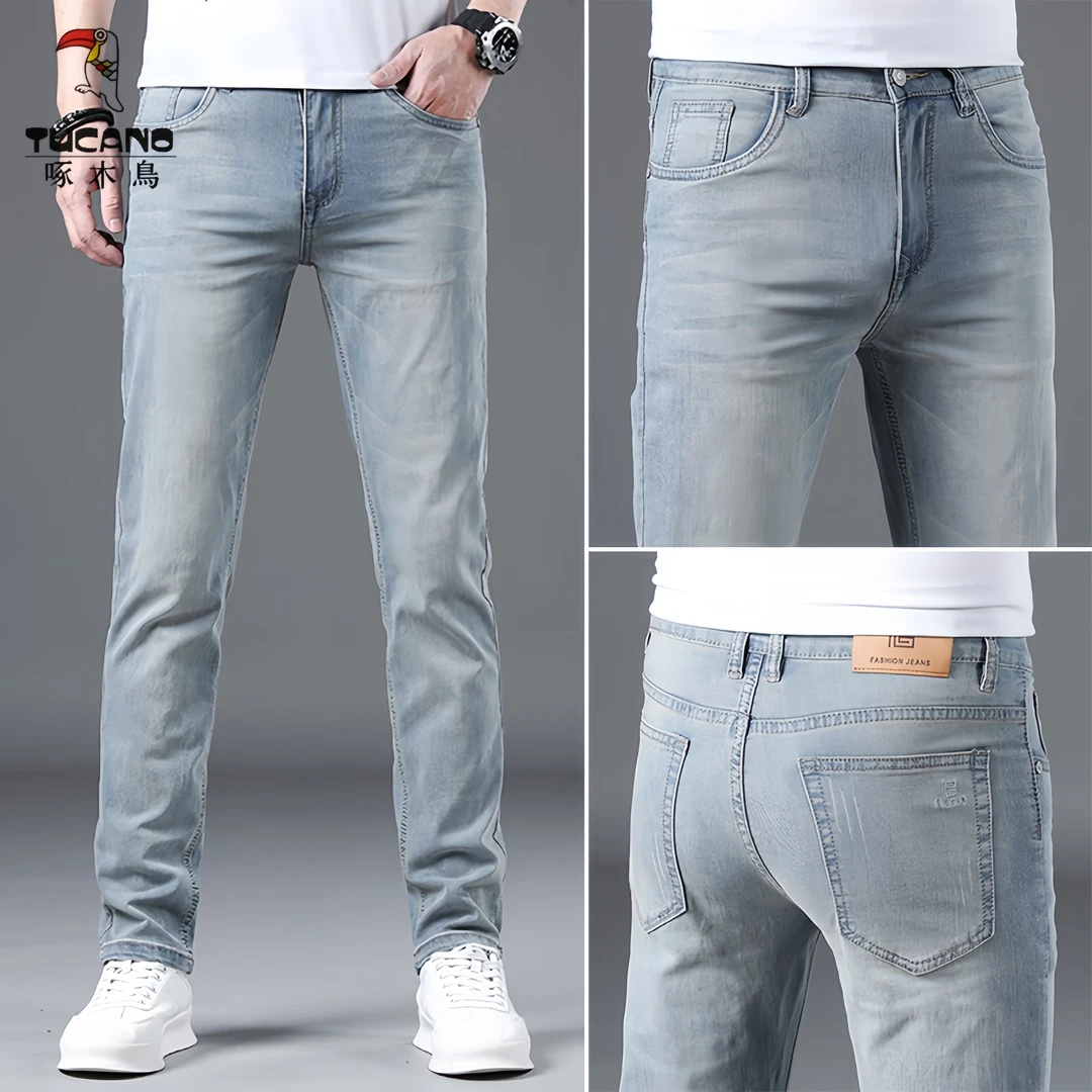 TUCANO/啄木鳥秋季薄款牛仔裤男士男款修身直筒宽松百搭潮流