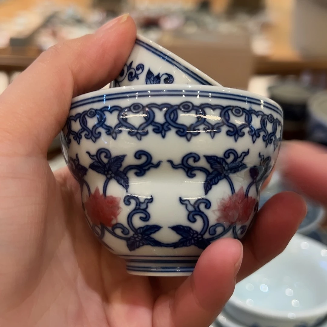 鑫****团微瑕原矿釉里红杯杯杯杯