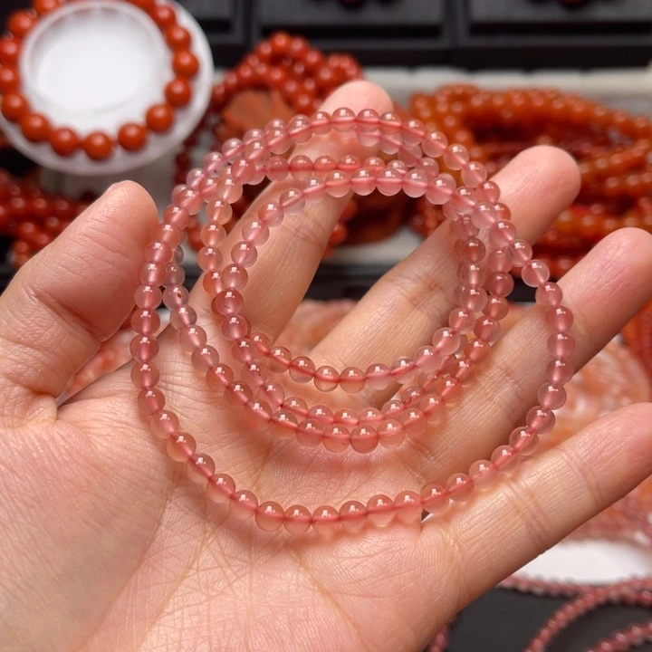 未镶嵌多样性发货默认微瑕称重4m m南红玛瑙