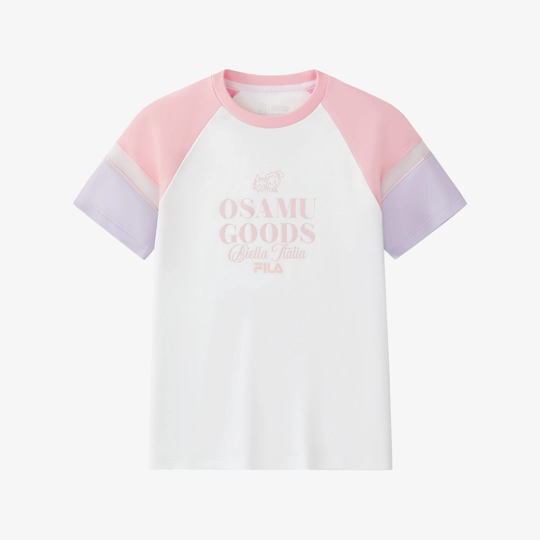 FILA斐乐儿童【原田治联名】女大童夏季时尚拼色短袖衫K12G524109F