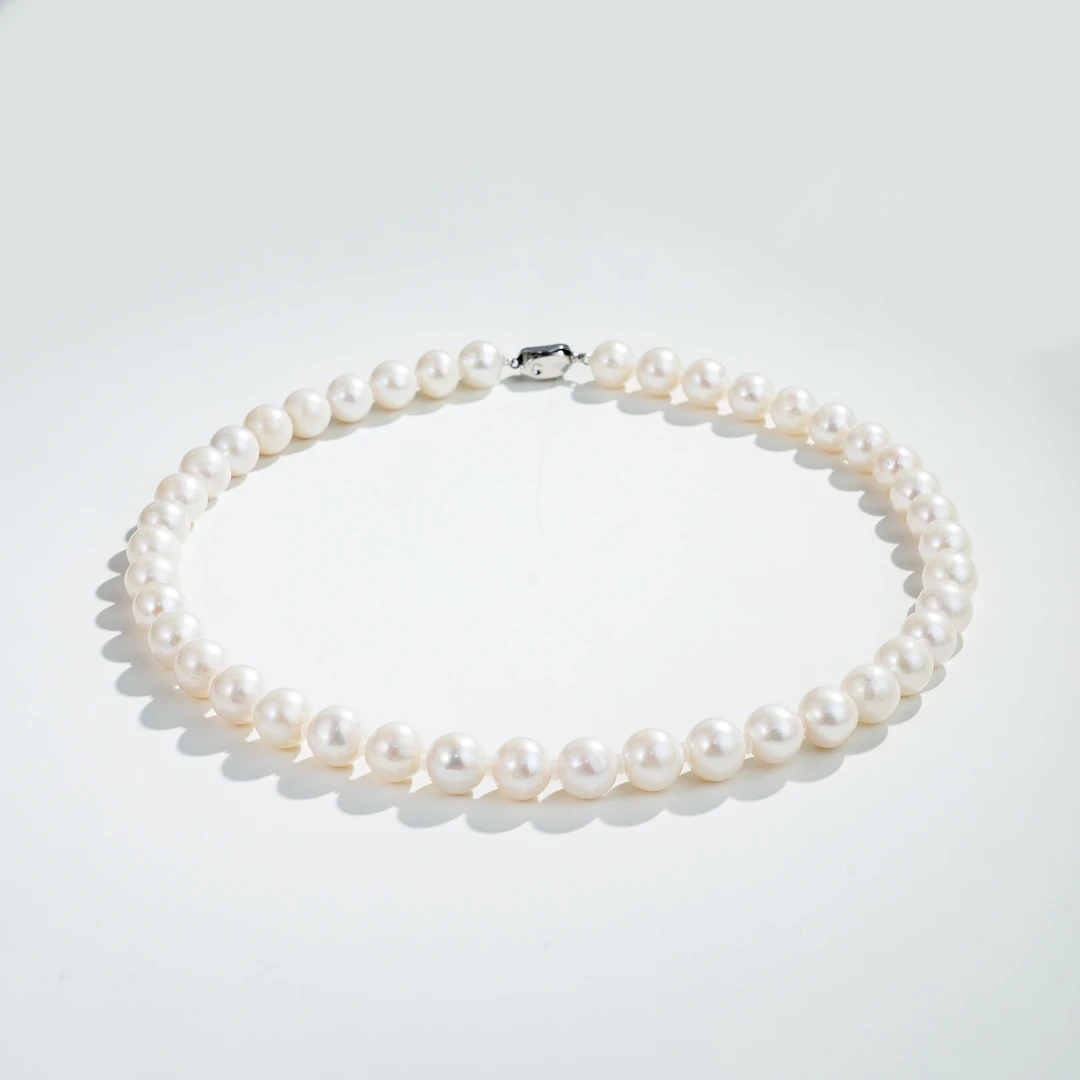 10-11mm宇靖A486 银925无核天然淡水珍珠项链45cm