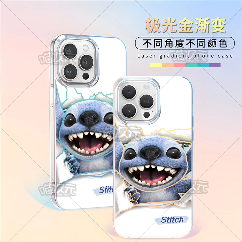 史迪仔适用苹果华为vivo一加oppoiPhone小米二次元极光金手机壳