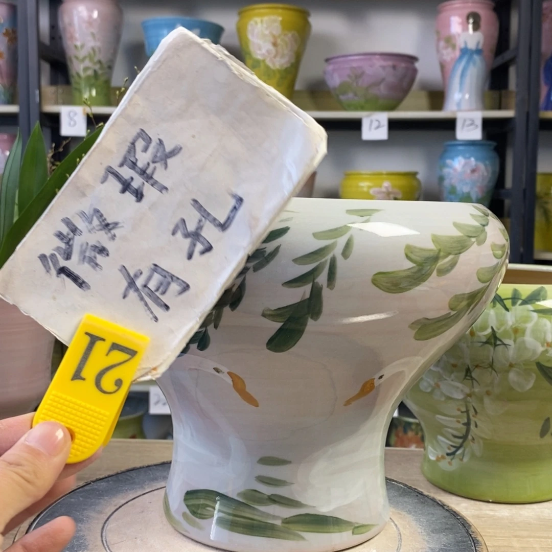 景德镇手工手绘陶瓷花盆