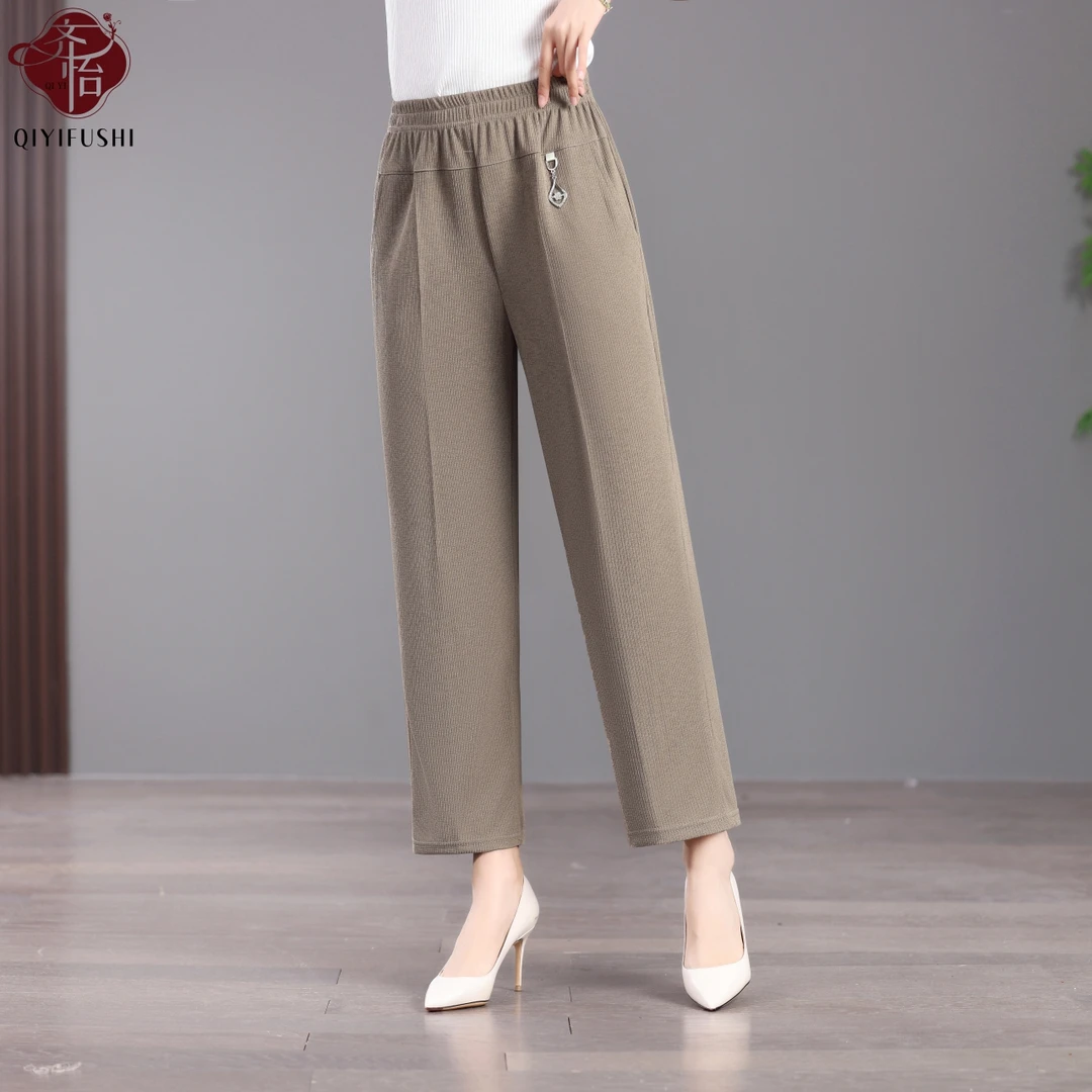 妈妈装夏季九分裤休闲裤中老年女薄款裤子直筒裤