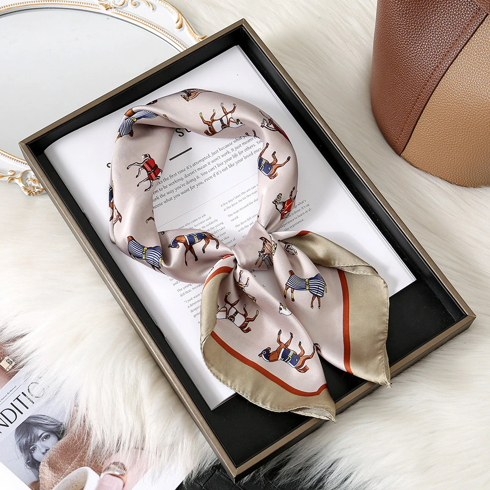 【缤纷小马】真丝方巾桑蚕丝高级百搭53cm丝巾围巾披肩