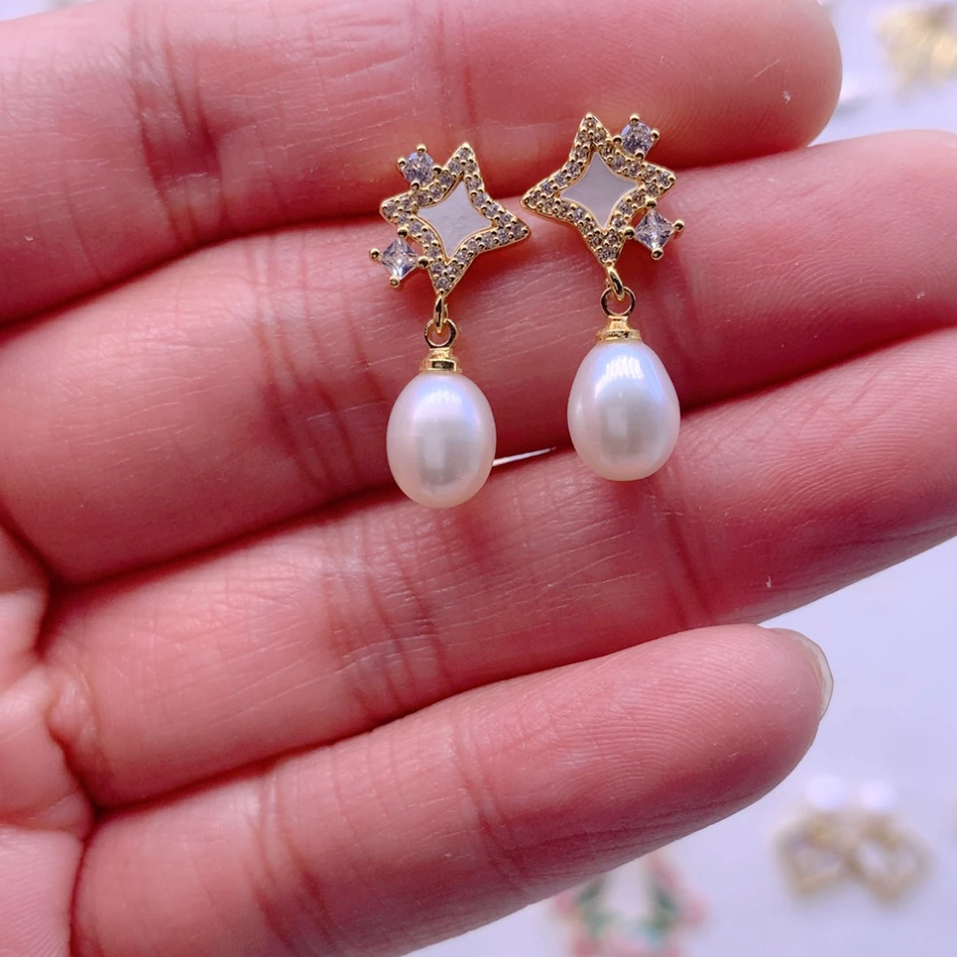 耳饰合金淡水珍珠