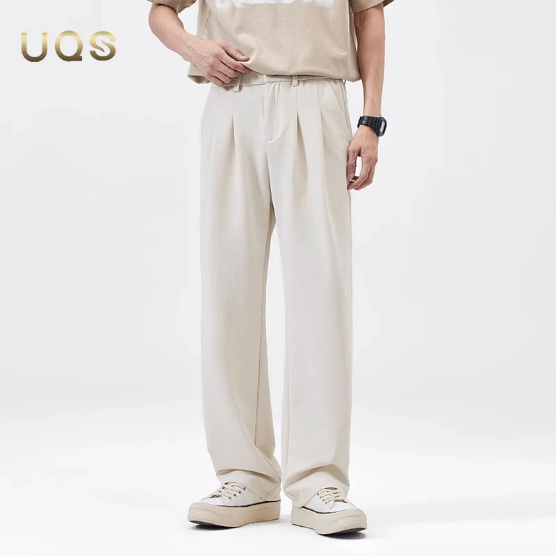 2025夏季上新男冰丝休闲裤轻薄舒适简约时尚纯色宽松直筒凉感长裤