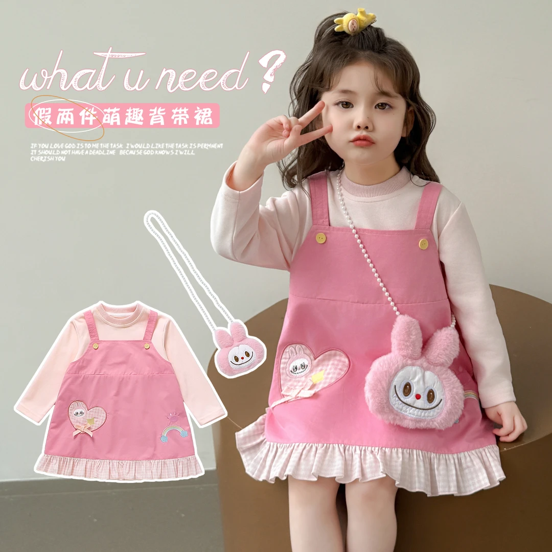 拉布布女童公主裙秋冬季新款3-6岁宝宝小女孩裙子女宝儿童连衣裙