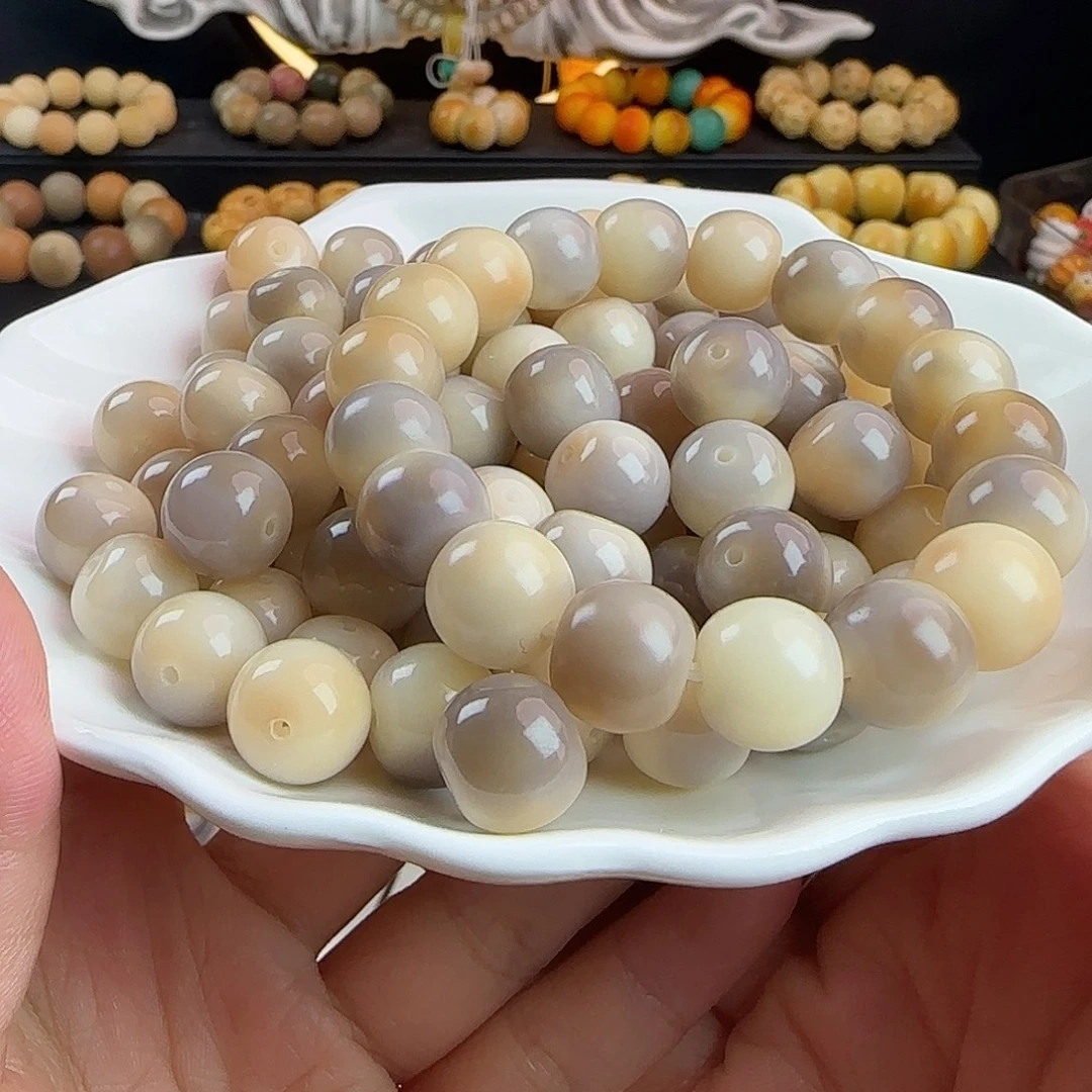 菩提根/象牙果手串卡13瓷玉芋泥波波苹果100颗