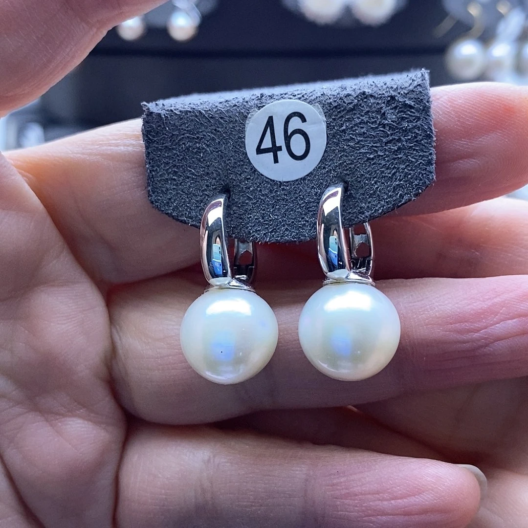淡水珍珠耳饰银S925镶嵌