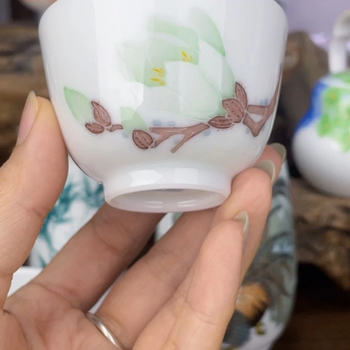 杯主人杯手绘釉下彩