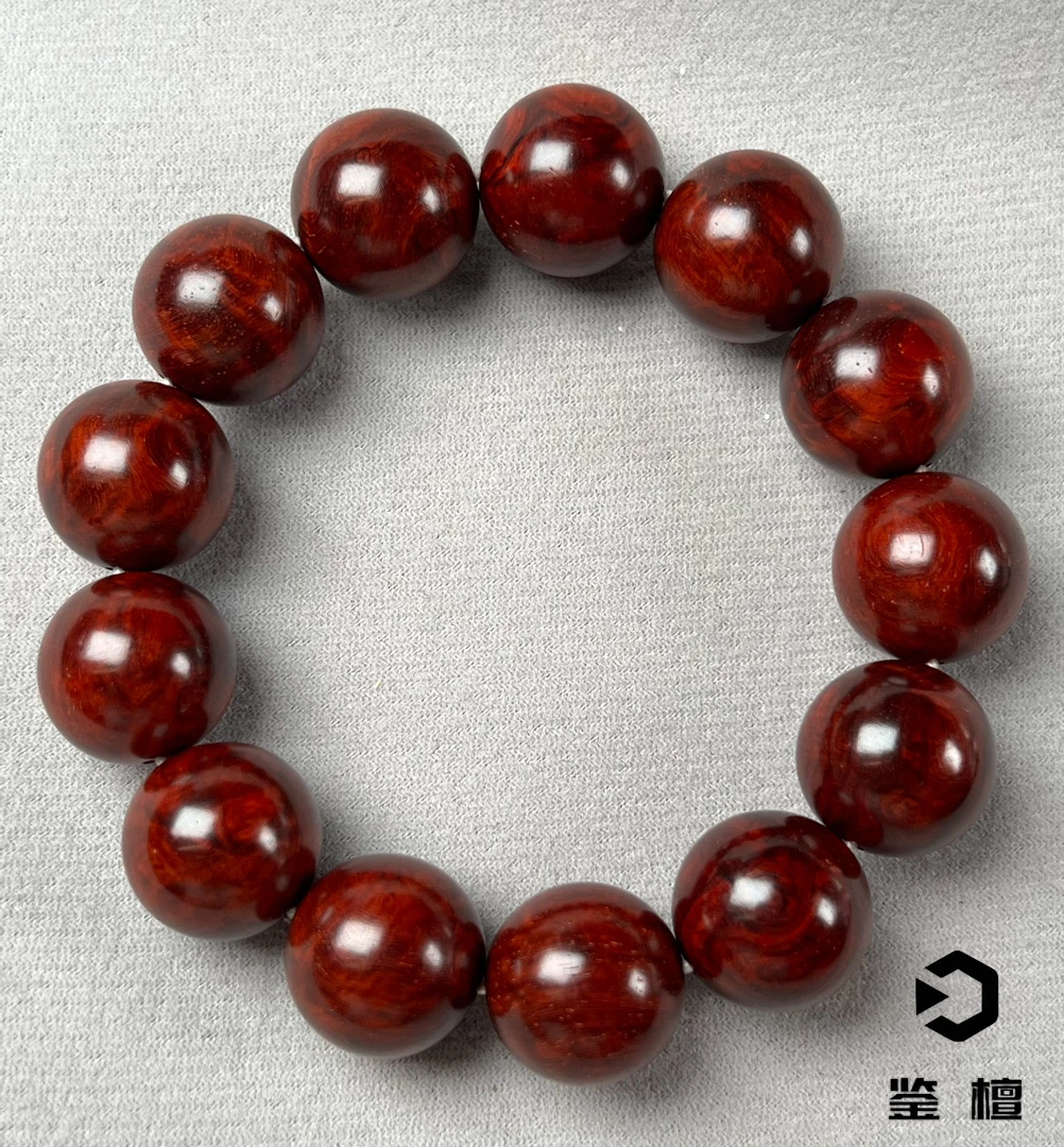 鉴檀 印度小叶紫檀1.8瘤疤无胶无蜡男女同款文玩手串念珠