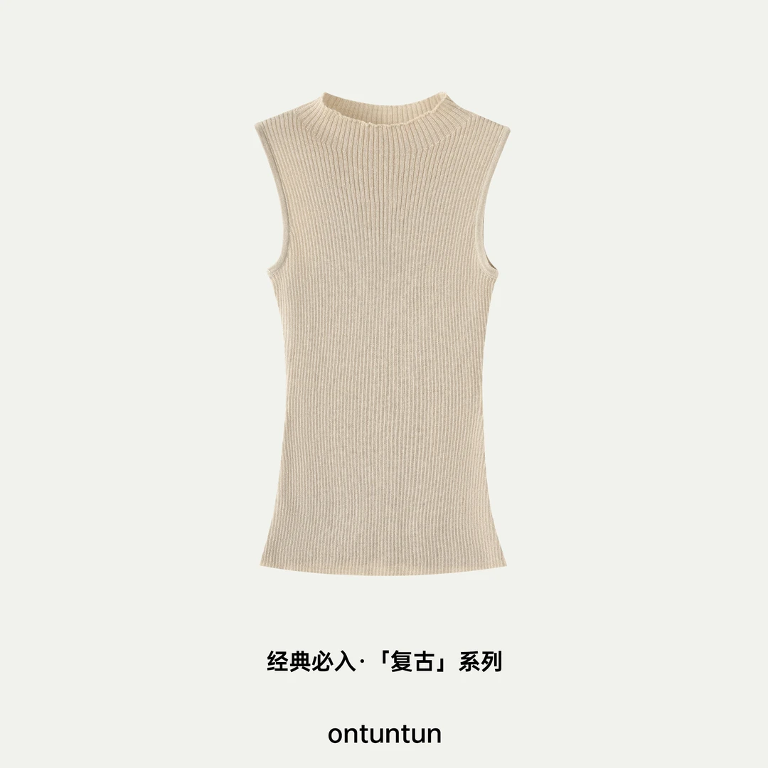 【坨坨耶】6/22【细织透棉氧】 小中领收腰无袖针织背心