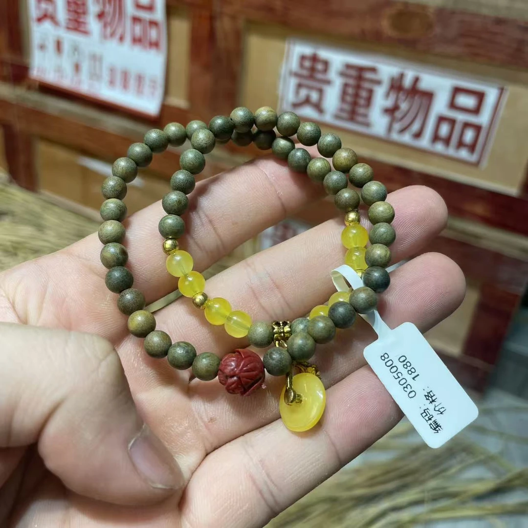 绿檀双圈手串无礼盒