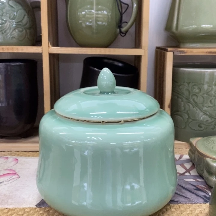 摆件青瓷大的茶叶
