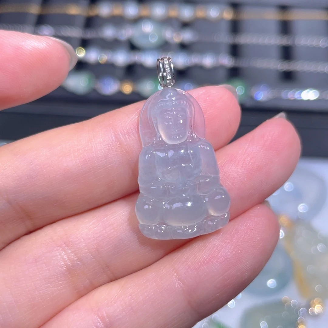 颈饰18K金镶嵌翡翠翡翠