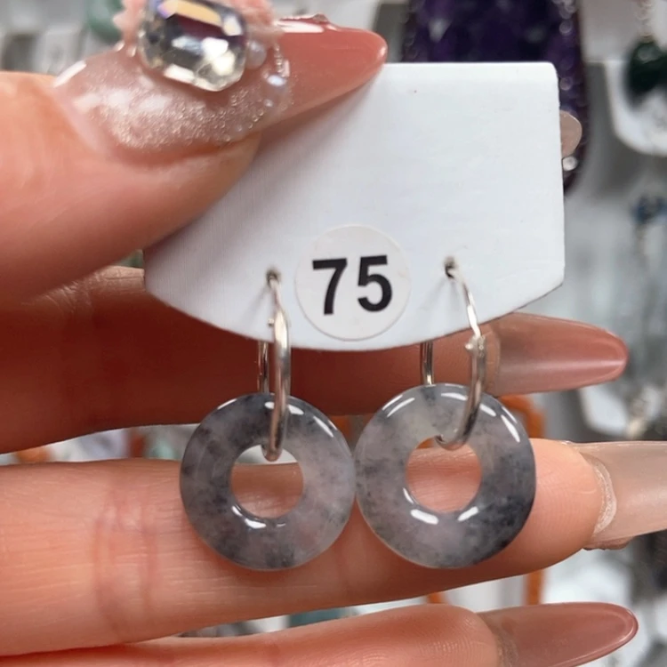 【闪购商品】翡翠耳饰银S925镶嵌耳饰