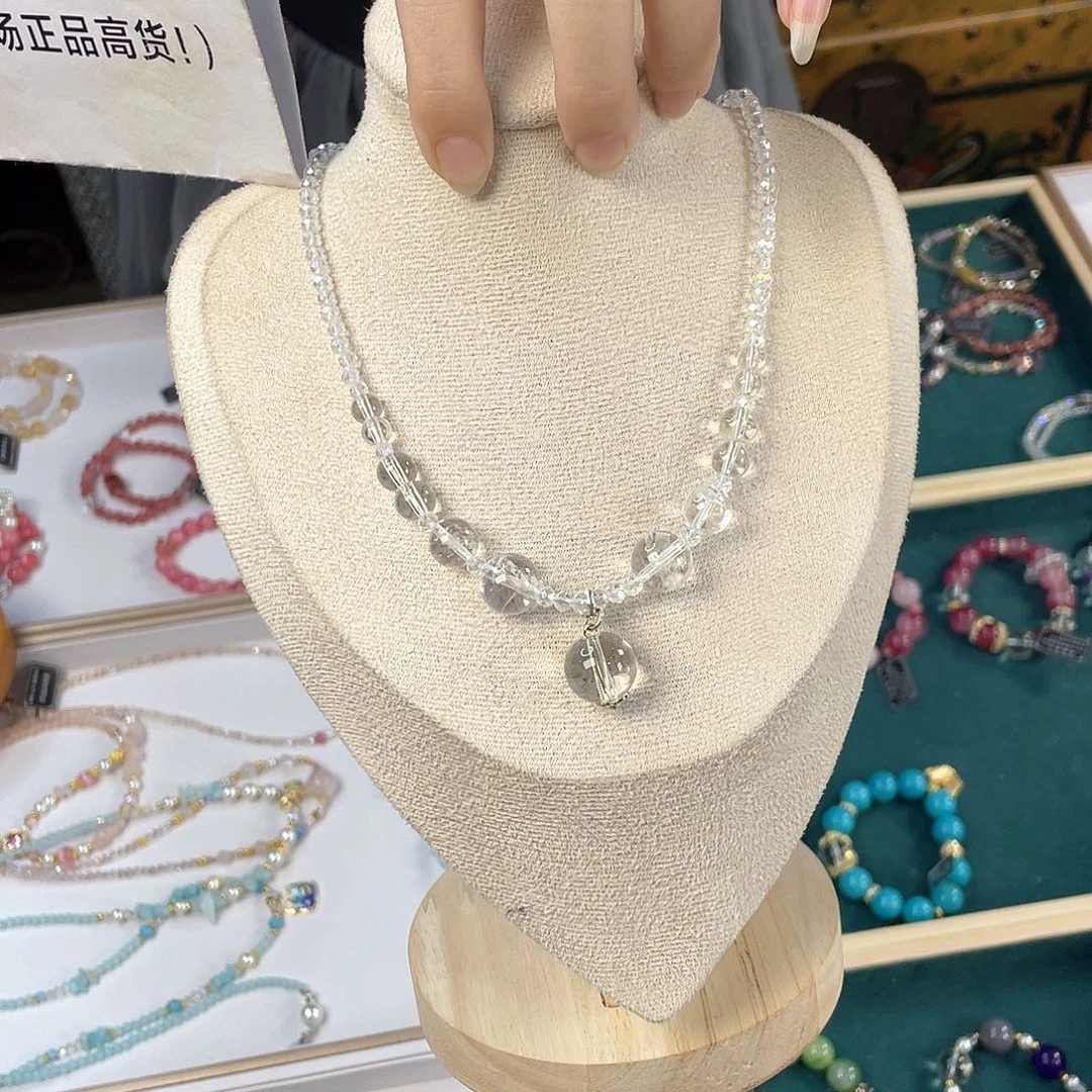 水晶手链银S925镀金镶嵌